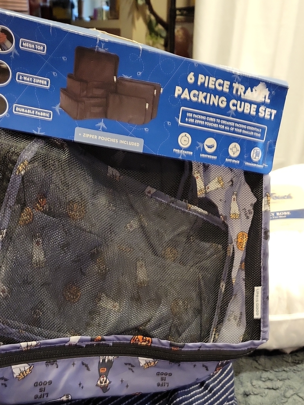 Travel Cube Set For Ghouls! 6 Piece!! Perfect Cosmetic Bags Too